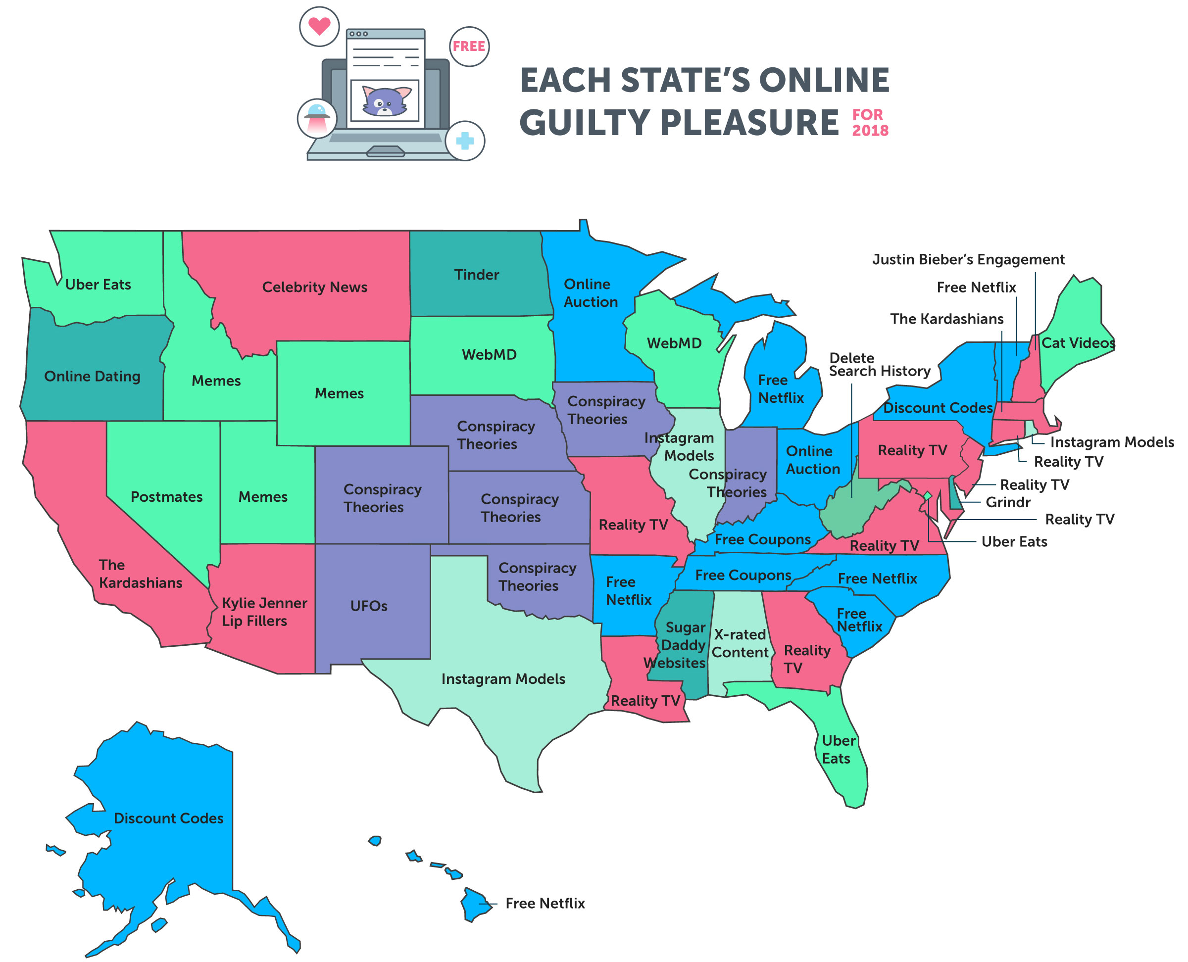 See Each State S Online Guilty Pleasure For 18 Highspeedinternet Com