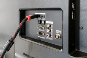 Input Output Panel on the back of an LCD / LED Television
