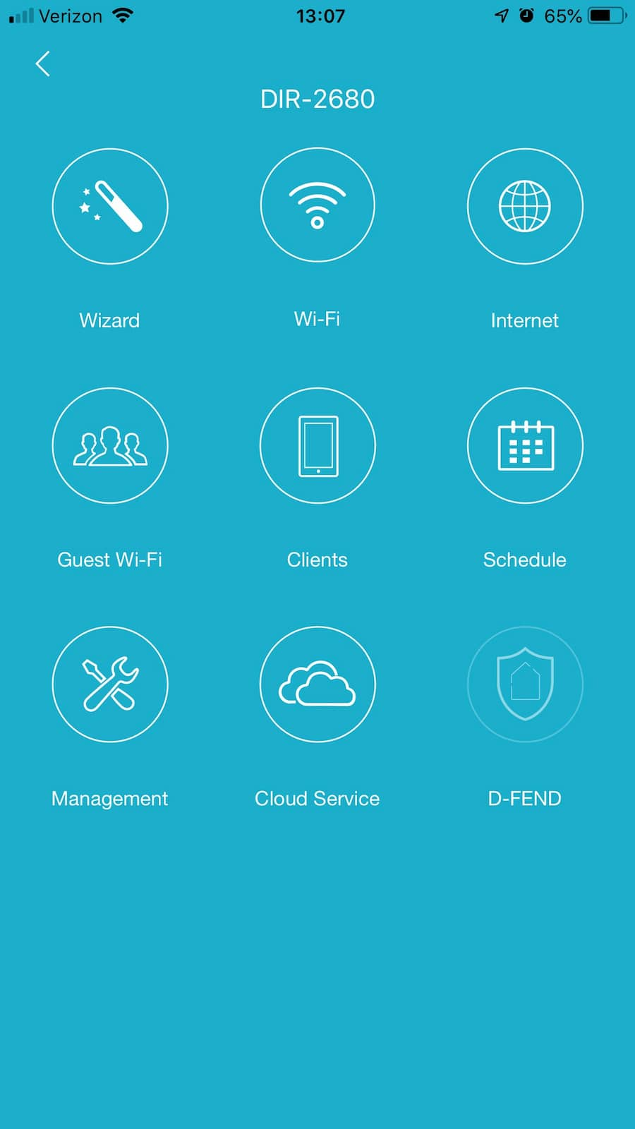 D-Link Wi-Fi settings menu