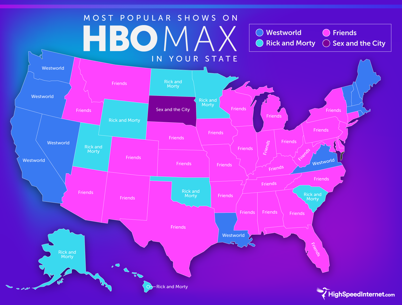 Each State's Favorite H B O Max Show