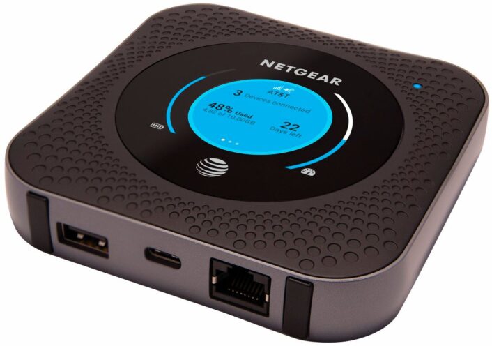 netgear nighthawk mobile hotspot router facing the front