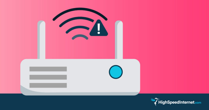 Change internet illustration of a router with antennas and Wi-Fi sign