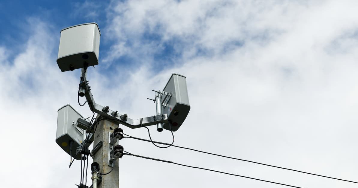5G small cell on a telephone poll