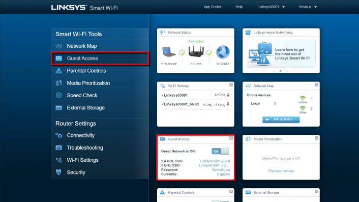 Limksys Router Interface