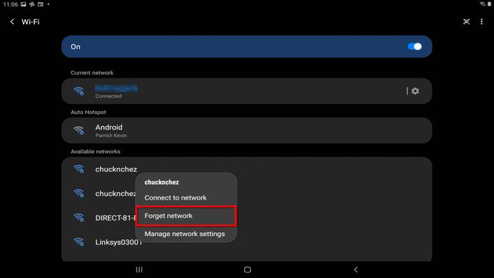 Android Samsung Forget Wi-Fi Network