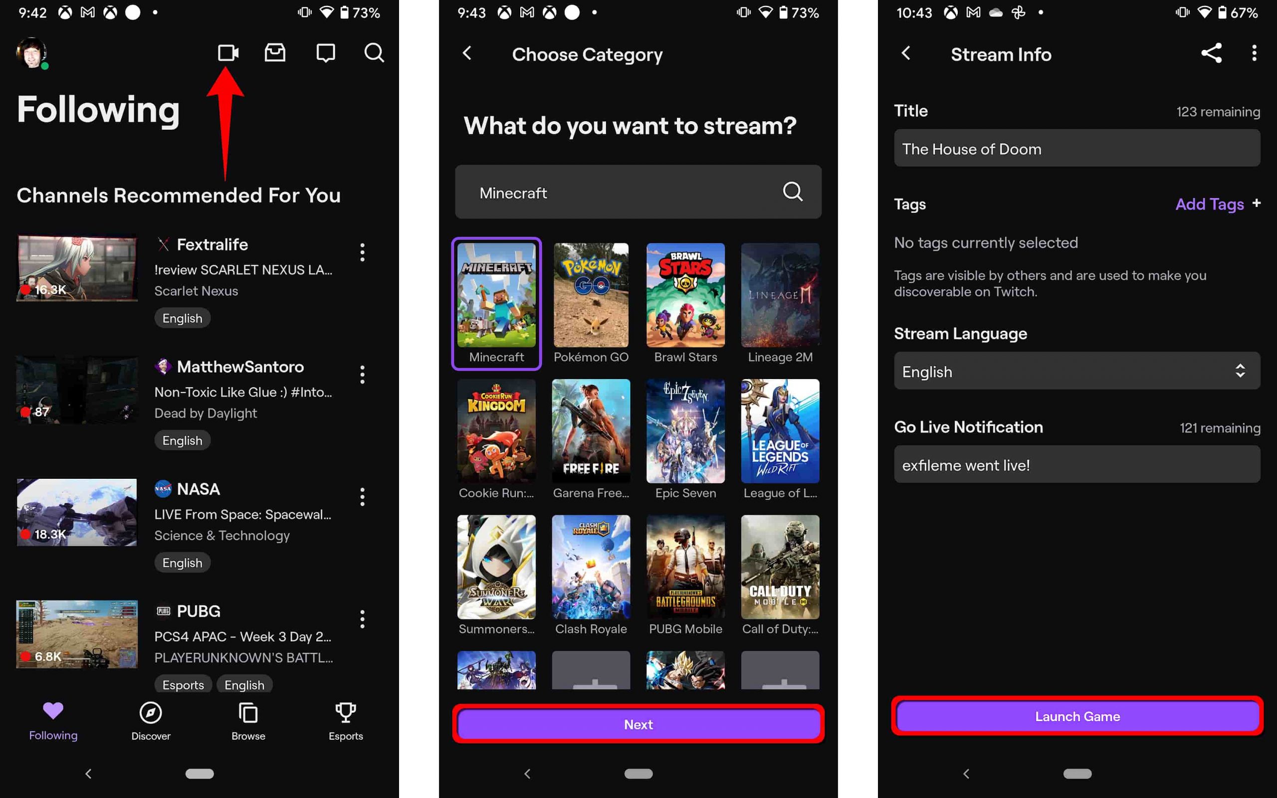 s Live-Streaming service Twitch.tv showing game titles as a