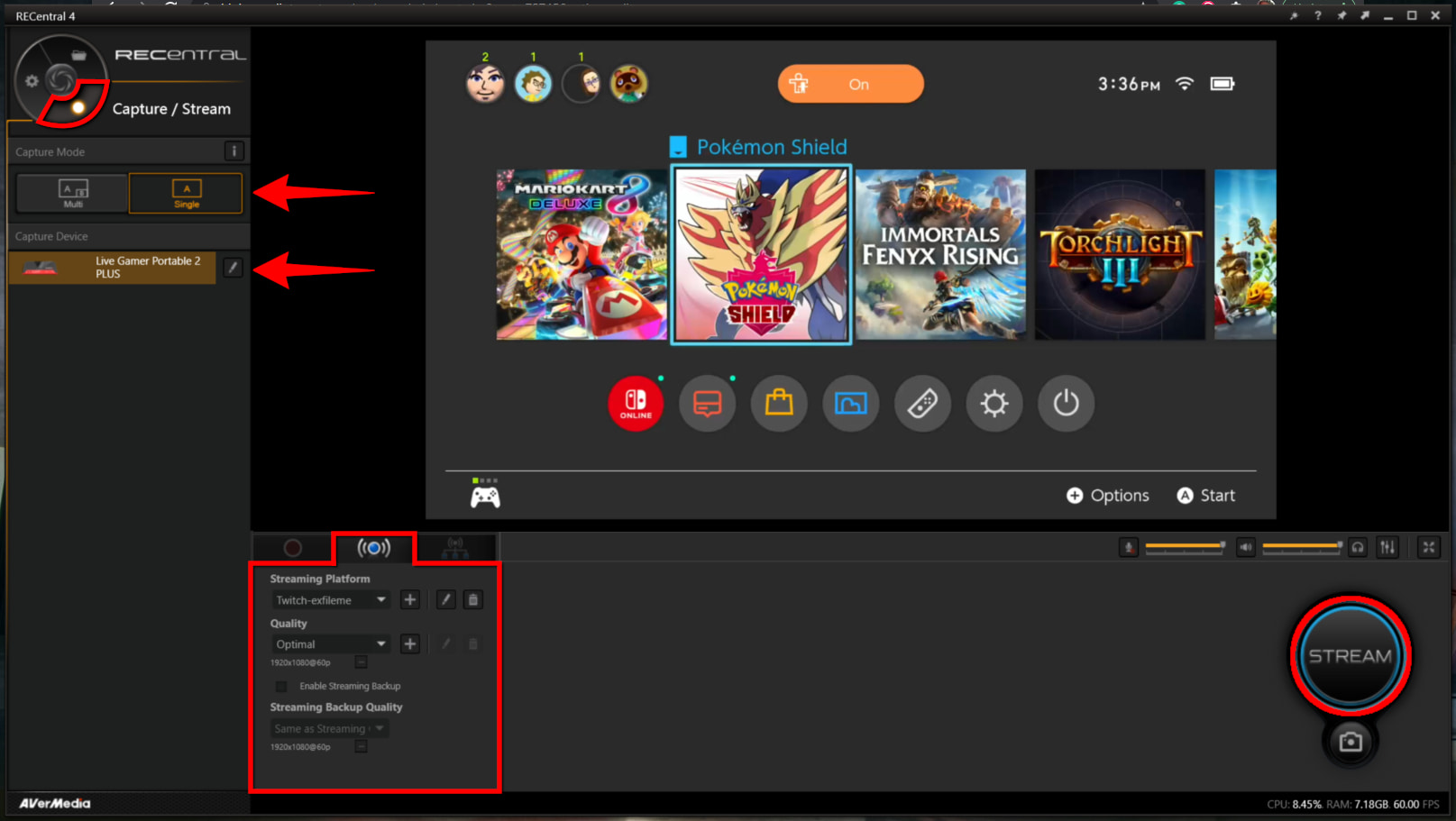 Stream Switch to Twitch with AverMedia 2 Plus