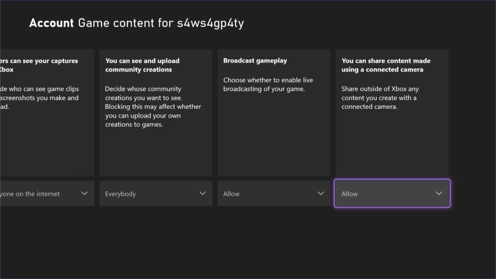 Xbox allow broadcast gameplay