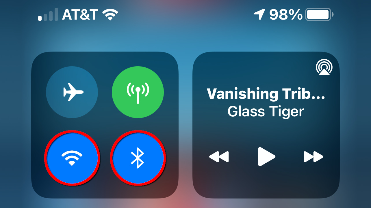 iOS 14 Wi-Fi Bluetooth Toggles