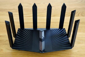 The TP-Link Archer AX90 has eight antennas supporting six streams on the 5 GHz band.