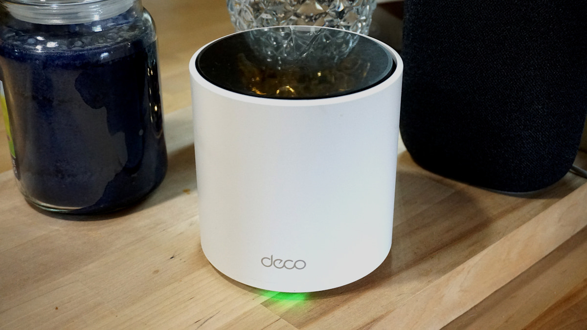 tp-link-deco-x55-google-assistant The Deco X55 has decent Wi-Fi 6 speeds for the money.