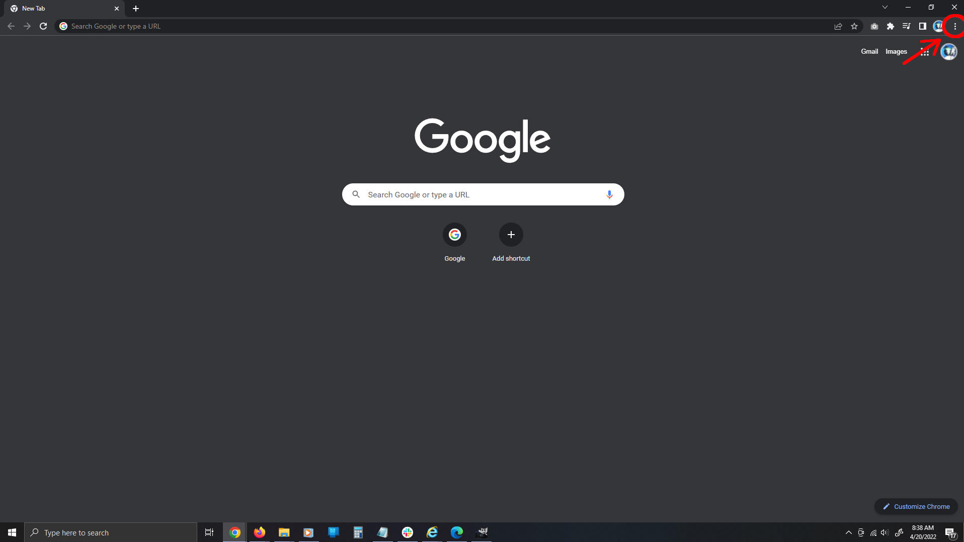 Update Chrome Step 1