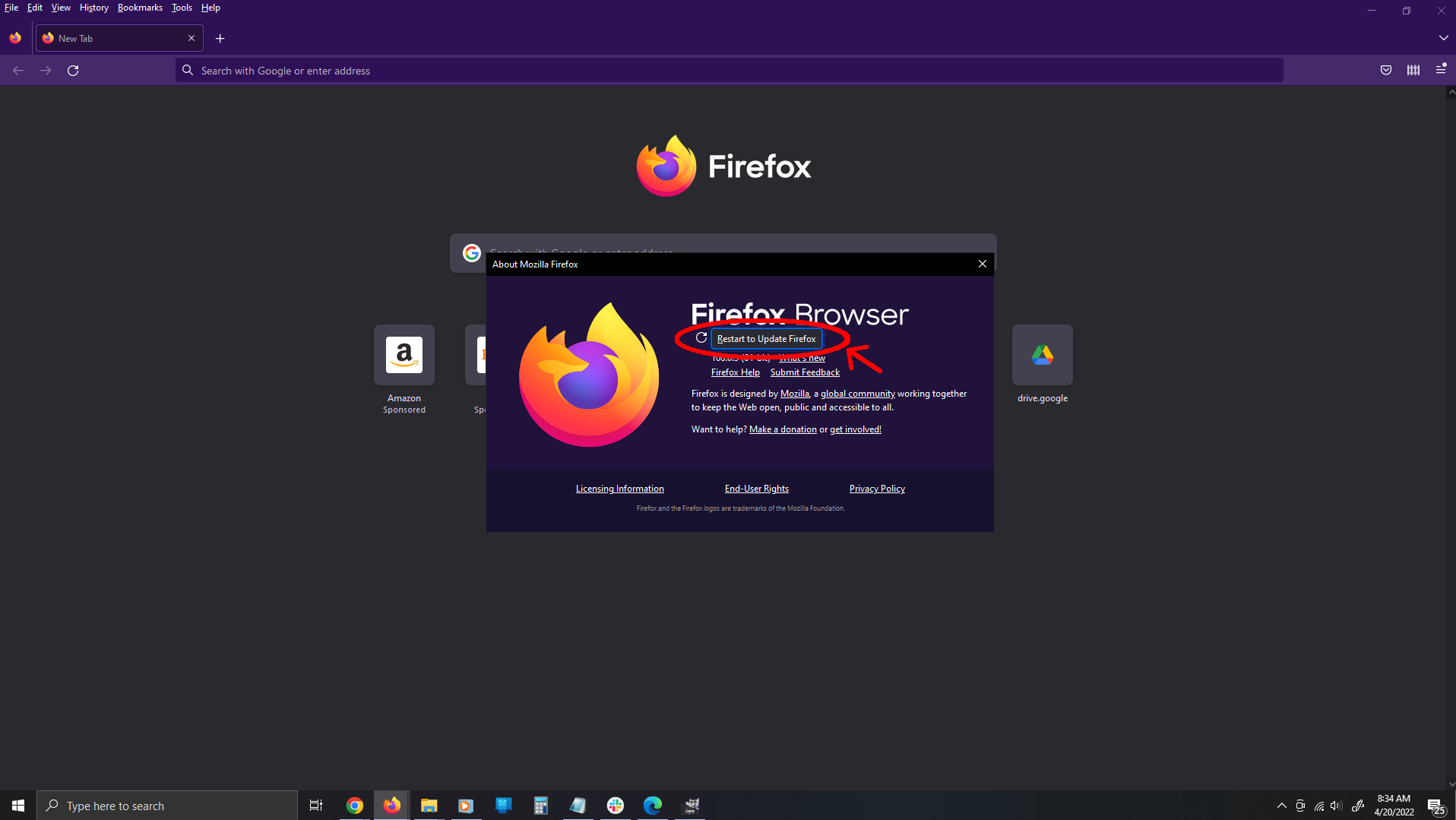 Update Firefpx Step 3