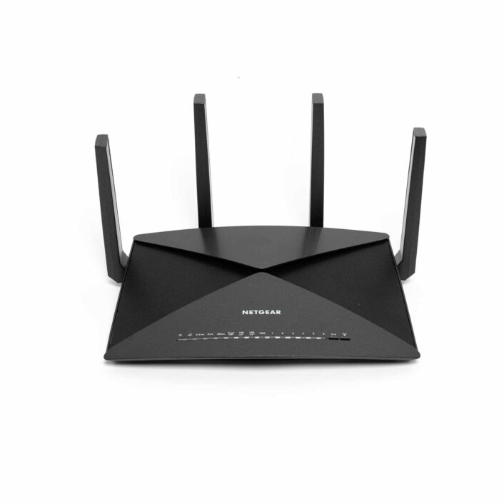 netgear nighthawk x10 smart wifi router on a white backdrop