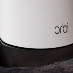 Close up shot of Orbi logo