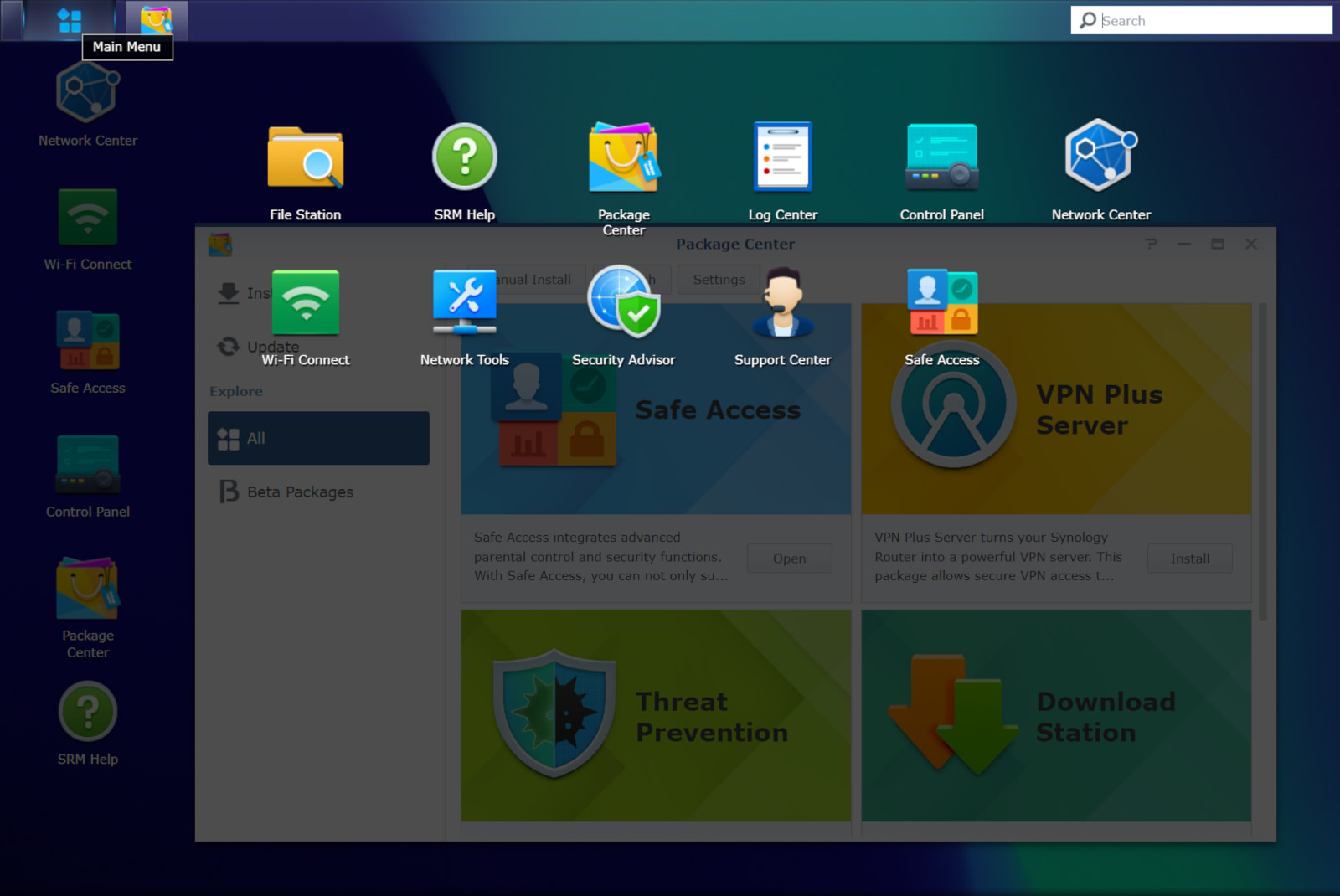 Synology router interface