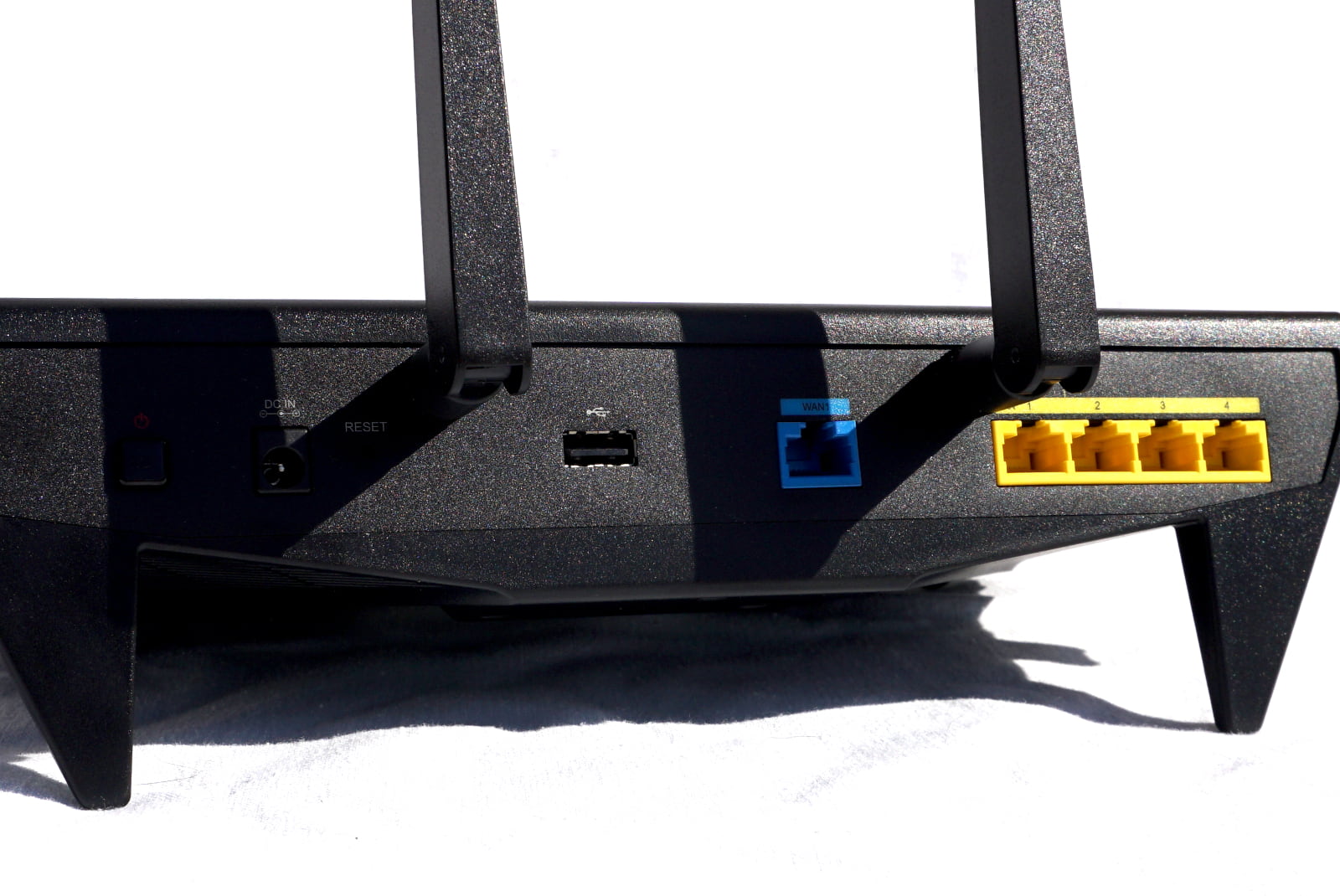 Ports on rear of Synology RT2600ac router