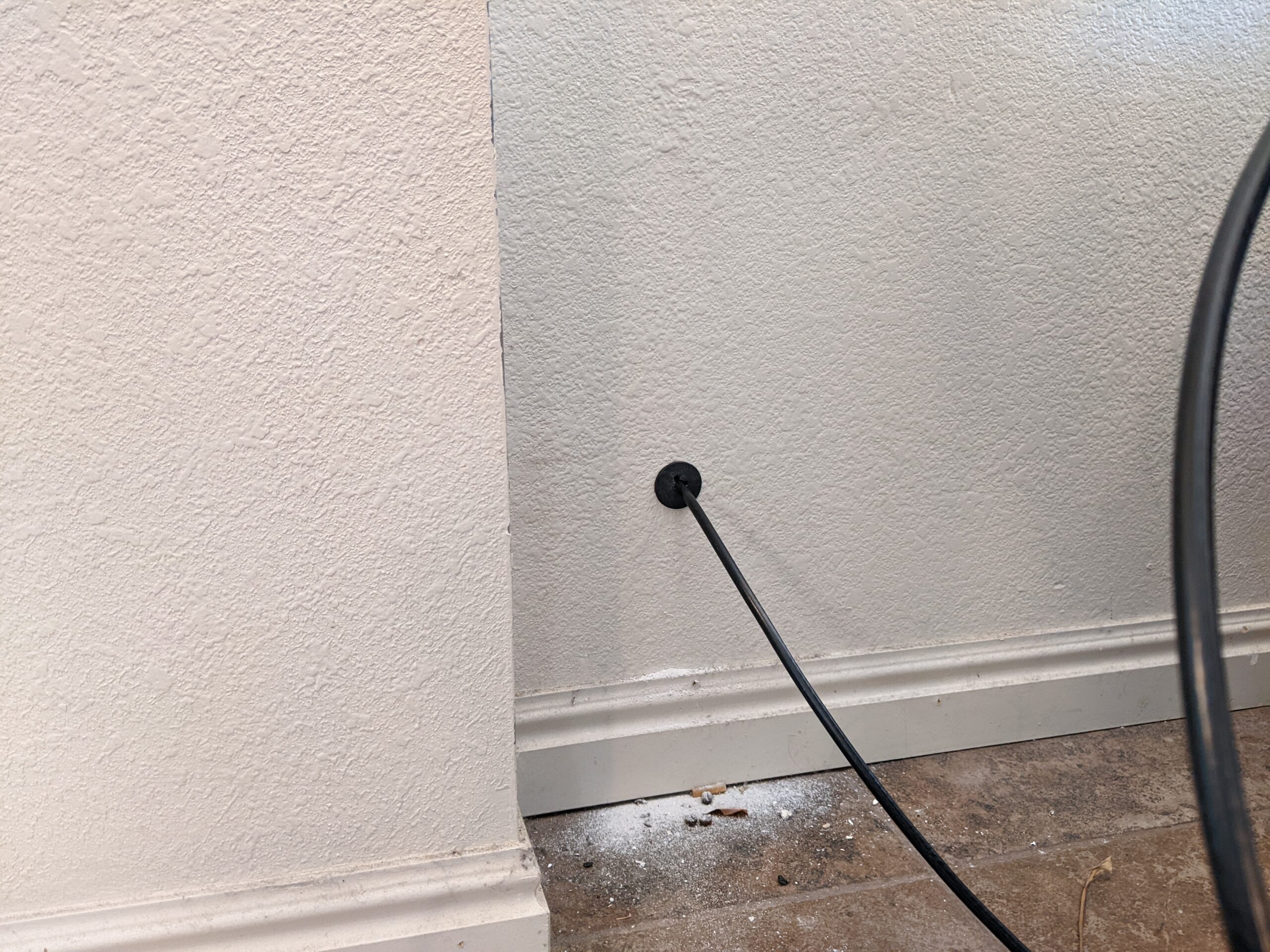 HughesNetInstallation4 Small entry port of HughesNet cable inside of home