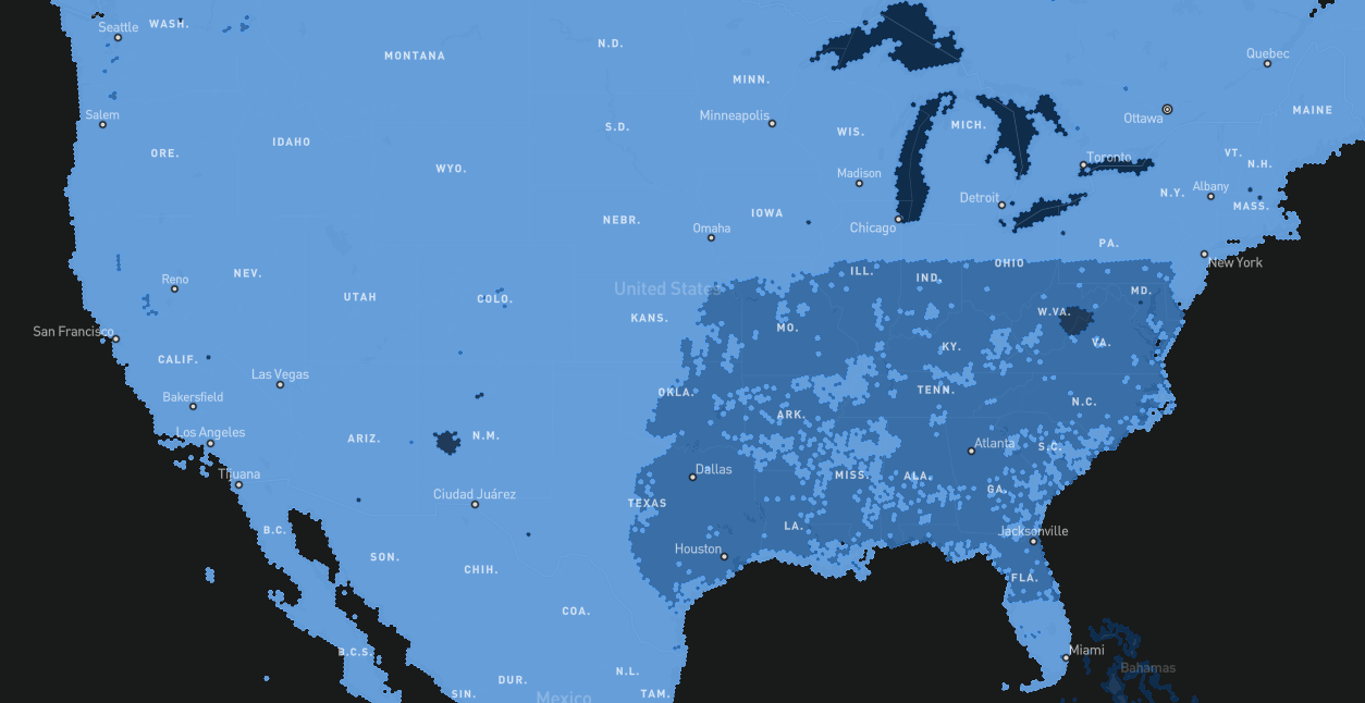 StarlinkAvailabilityMap Starlink satellite service availability map