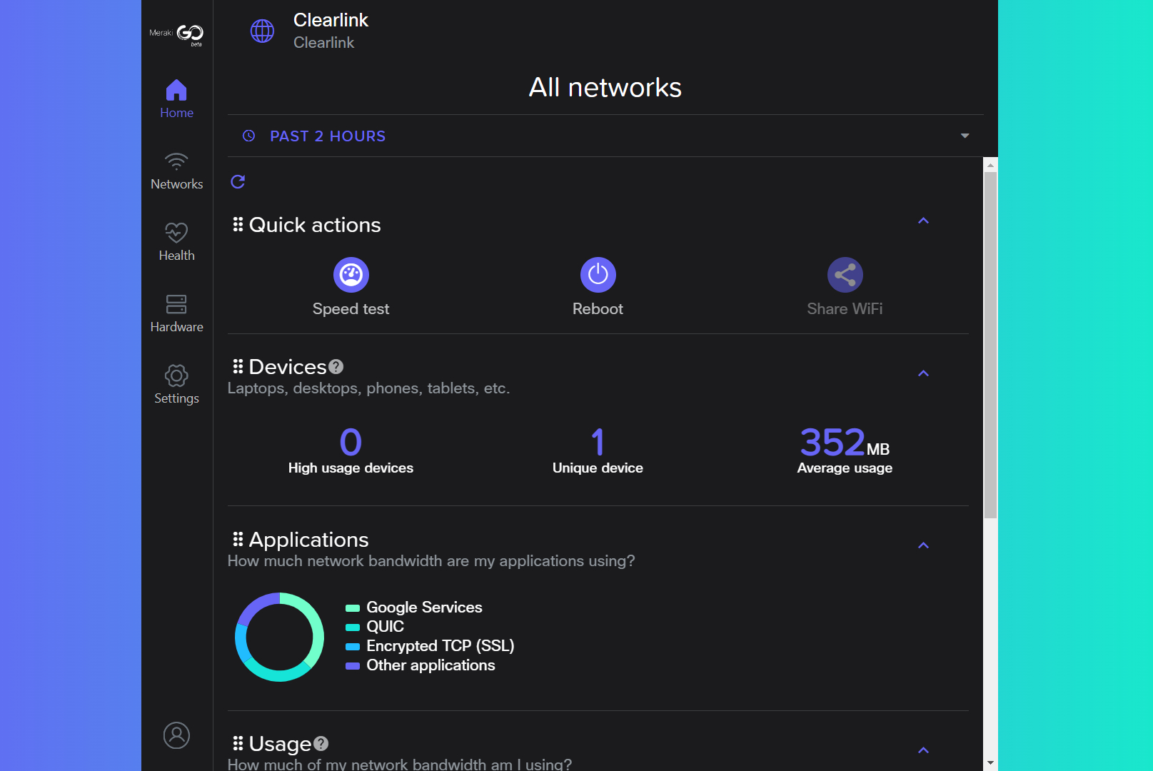 Interface for Cisco Meraki Go GX50