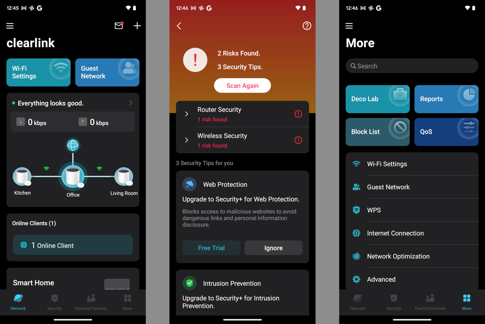 tplink-deco-x55-pro-app-interface App interface for Deco X55 Pro