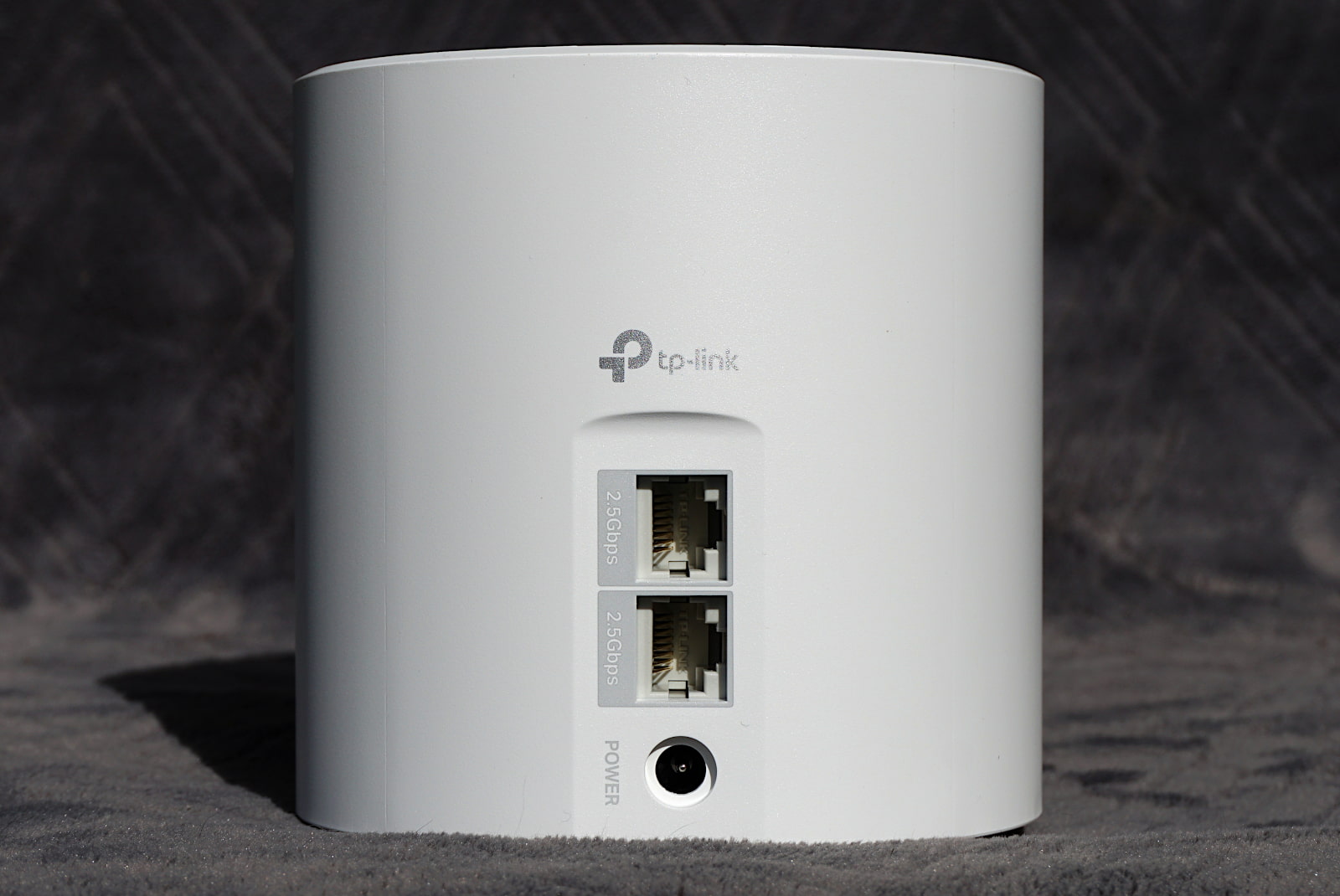 tplink-deco-x55-pro-ports Rear of Deco X55 Pro has two ethernet ports and a power connection