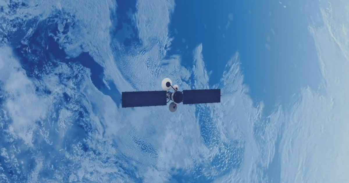 above view of lightspeed LEO satellite over Earth from Telesat