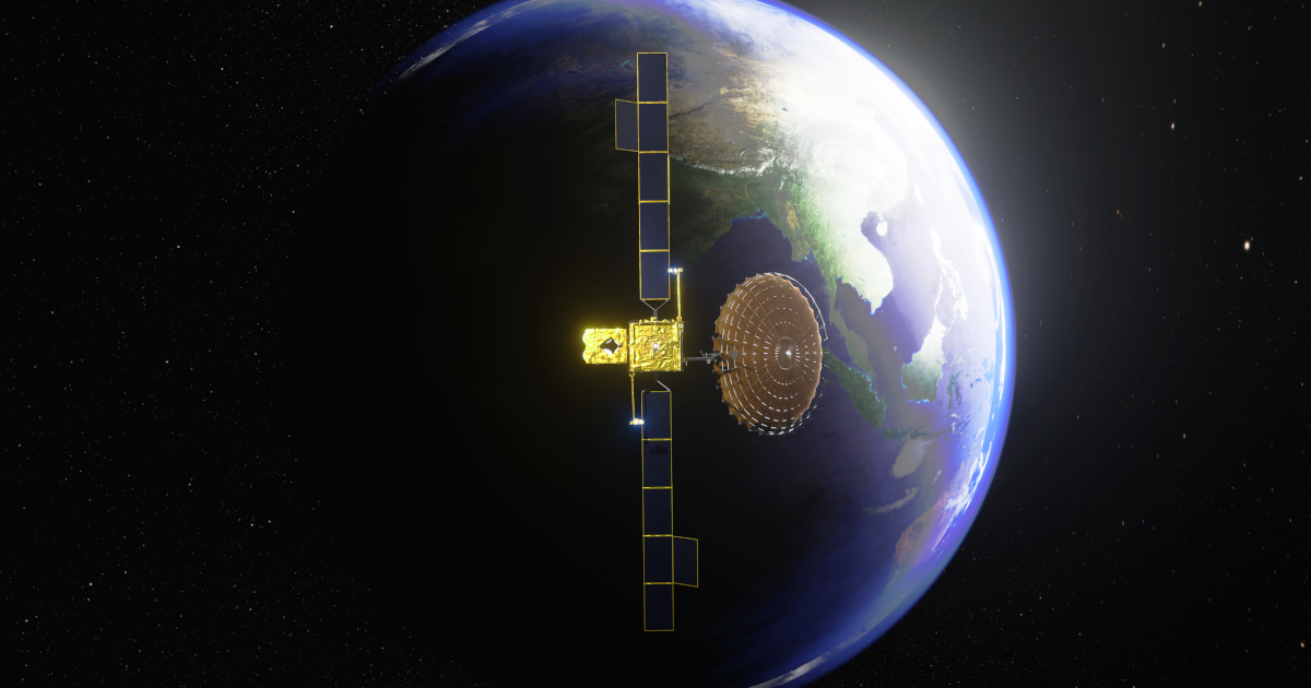 An artist's rendering of the Inmarsat-6 F1 satellite.