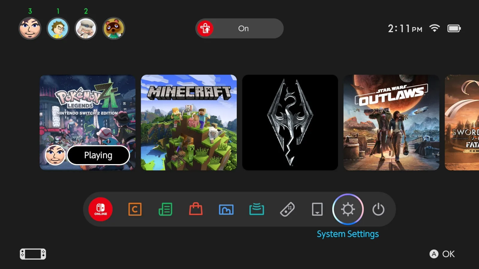 nintendo-switch-access-system-settings Nintendo Switch screenshot with System Settings button highlighted