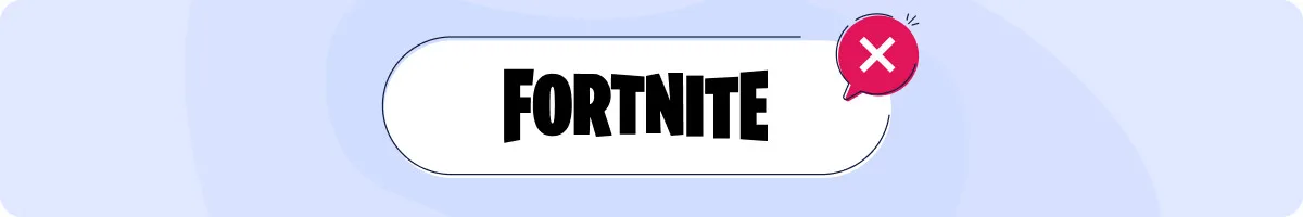 Fortnite logo with outage symbol