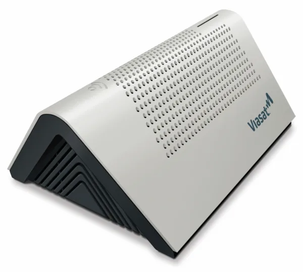 Viasat Gateway with lights guide Rendering of a Viasat Satellite Internet Gateway