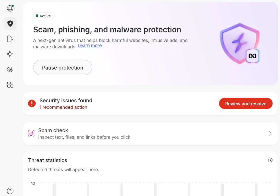 07_Scam & phishing_NordVPN NordVPN’s scam, phishing, and malware protection page.