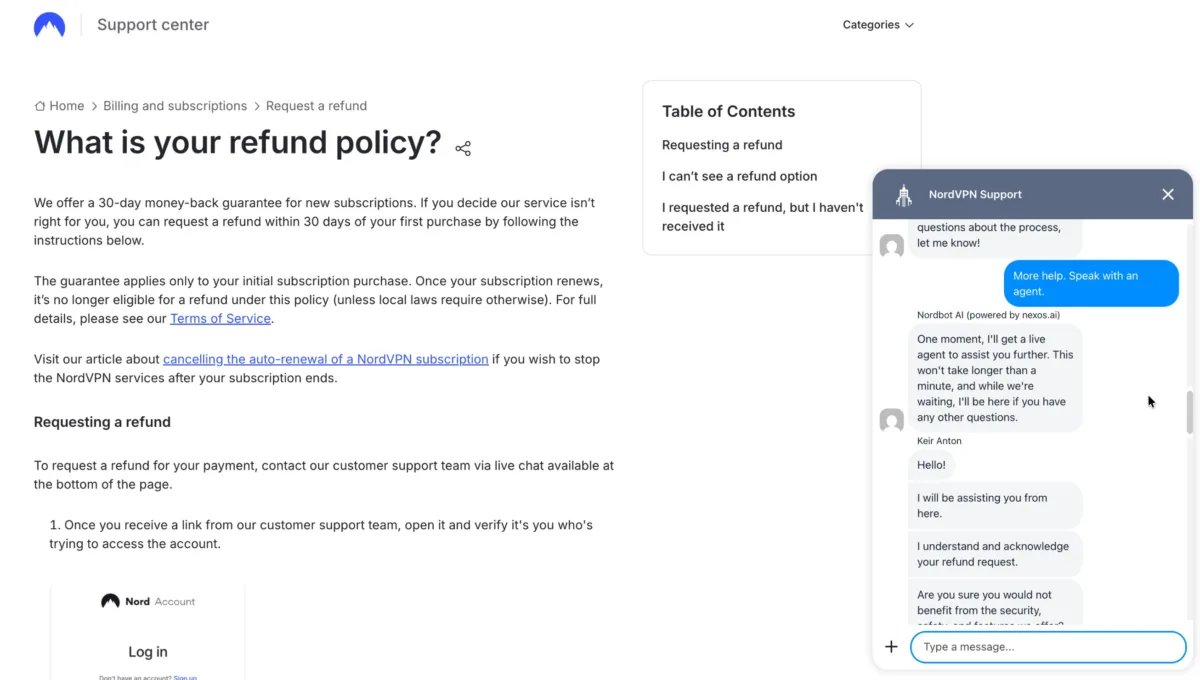 09_Refund_NordVPN My cancellation chat interaction with Nord.