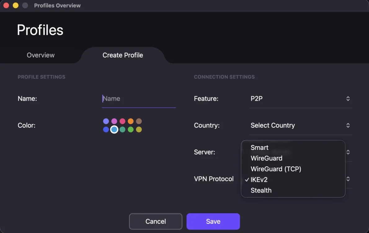 Proton VPN protocols.