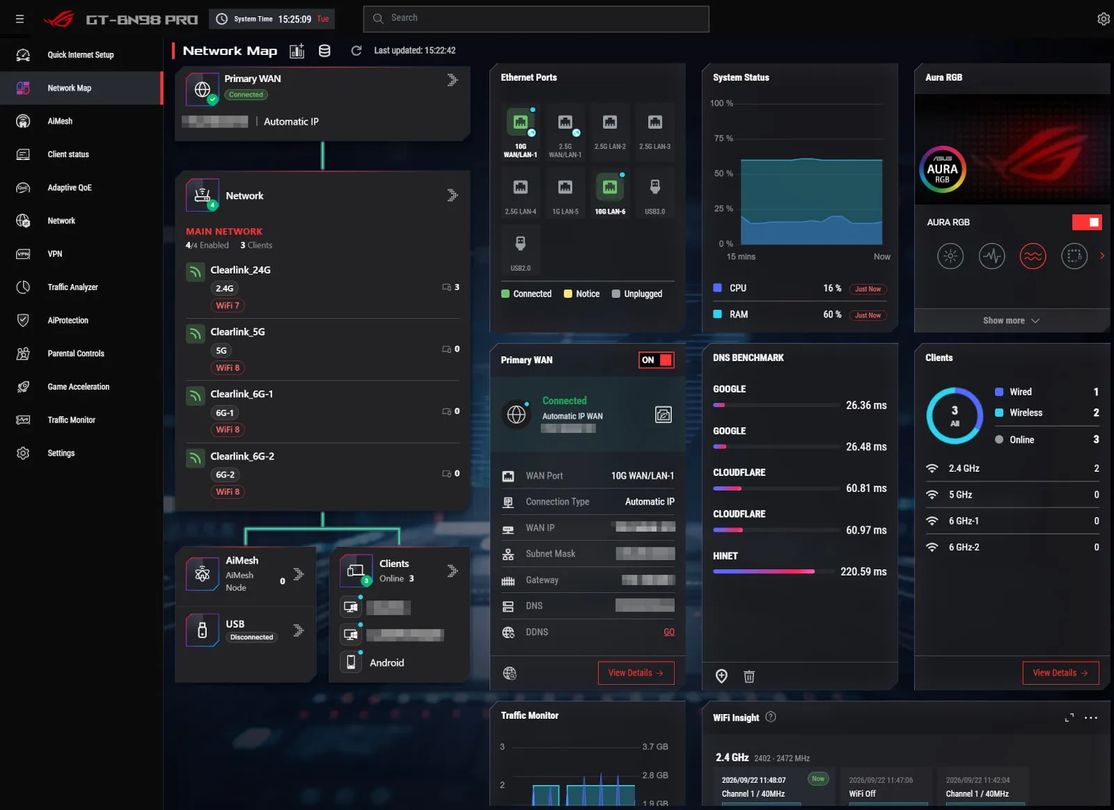 asus-rog-rapture-gt-bn98-pro-web-interface The WRT 6.0 interface on the ASUS ROG Rapture GT-BN98 Pro