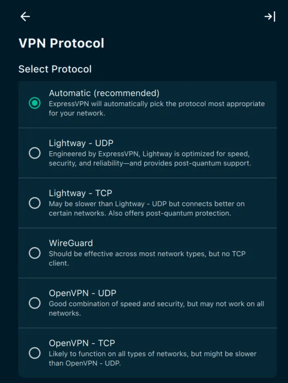 express-vpn-protocol (1) ExpressVPN protocol options.
