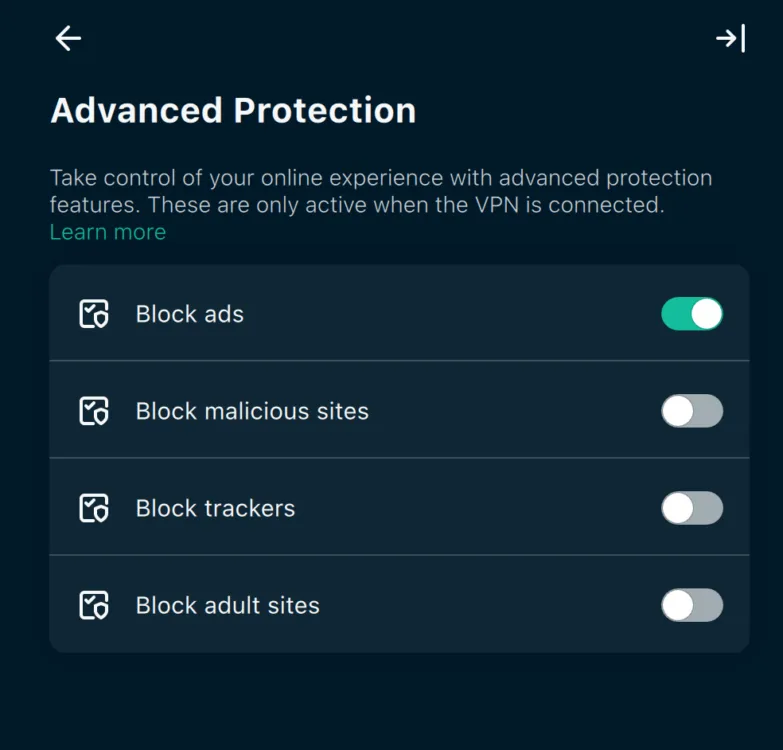 expressvpn-advanced-protection ExpressVPN Advanced Protection DNS blocker.